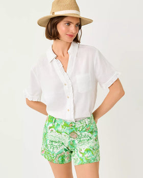 Carden Ruffle Top, Resort White