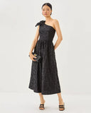 Lynsi Midi Dress, Noir Sunset Bloom Embroidered Organza-Lilly Pulitzer