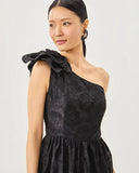 Lynsi Midi Dress, Noir Sunset Bloom Embroidered Organza-Lilly Pulitzer