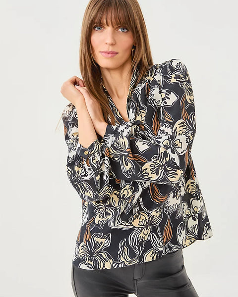Elanor Silk Top, Onyx Irisistable-Lilly Pulitzer