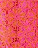 Cortney Crochet Shift - Cherry Blossom Pink X Sunset Orange Full Bloom Knit Crochet Panel