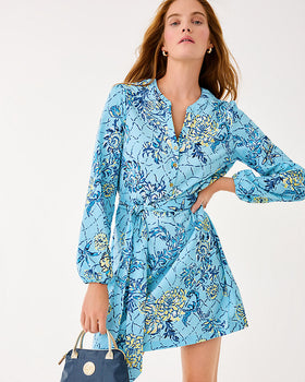 Ensley UPF 50+ Dress, Bellevue Blue-Lilly Pulitzer