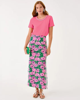 Sanders Maxi Skirt, Low Tide Navy-Lilly Pulitzer