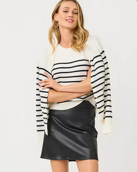 Sarissa Stretch Coated Mini Skirt, Noir-Lilly Pulitzer