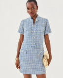 Teddy Boucle Shift, Tangier Teal Ocean Deep Lurex Boucle-Lilly Pulitzer