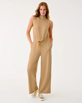 Amore UPF 50+ Jumpsuit, Heathered Iced Latte-Lilly Pulitzer