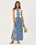 Sanders Maxi Skirt,  Low Tide Navy The Casbah Engineered Skirt