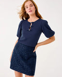 Kels Boucle Mini Skirt, Low Tide Navy-Lilly Pulitzer