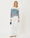 Kelsa Sweater, Coconut Beach Bound Embroidery-Lilly Pulitzer