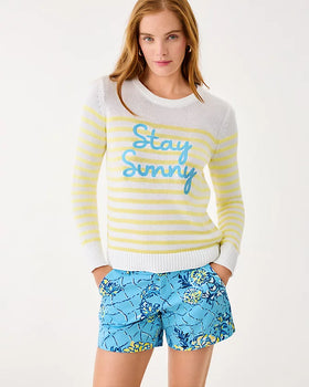 Kelsa Sweater, Resort White Stay Sunny Embroidery-Lilly Pulitzer