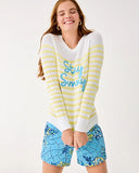 Kelsa Sweater, Resort White Stay Sunny Embroidery-Lilly Pulitzer