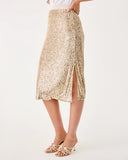 Kendrick Midi Skirt, Gold Metallic-Lilly Pulitzer