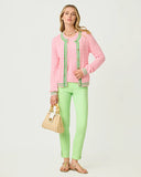 Brockton Crew Neck Cardigan, Conch Shell Pink X Jackfruit Green-Lilly Pulitzer
