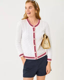 Brockton Crew Neck Cardigan, Resort White X Paradise Punch-Lilly Pulitzer