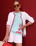 Brockton Crew Neck Cardigan, Resort White X Paradise Punch-Lilly Pulitzer