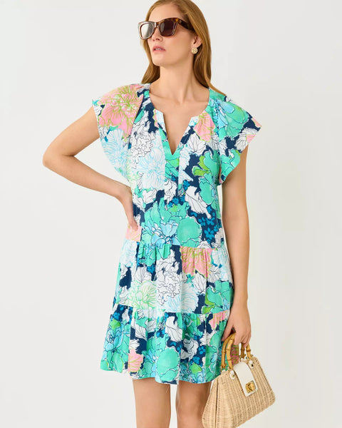 Norella Linen Dress, Starlight Navy-Lilly Pulitzer