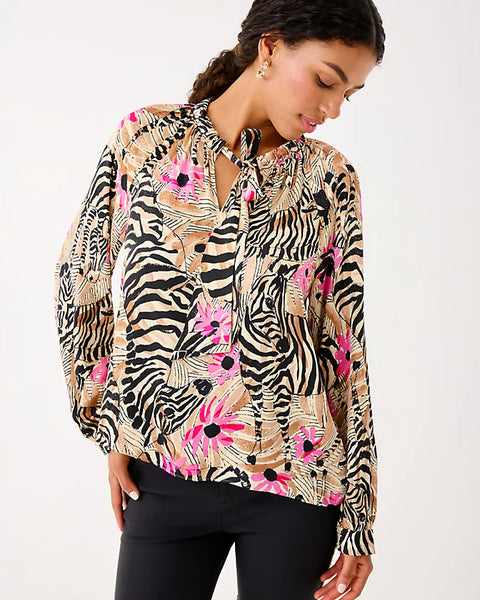 Alinta Long Sleeve Top, Rutabaga El Morocco-Lilly Pulitzer