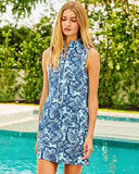 Kathy Dress UPF 50+, Starlight Navy Proud As A Peacock Stripe Golf-Lilly Pulitzer
