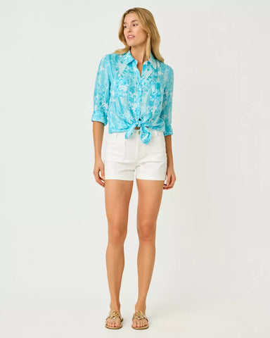 Harleen 5" High Rise Short, Resort White-Lilly Pulitzer