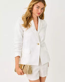Finnick Linen Blazer, Resort White-Lilly Pulitzer