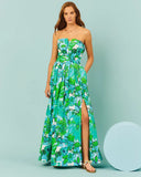 Ivella Maxi Dress, Capri Blue Rousseaus Roses Overlay-Lilly Pulitzer