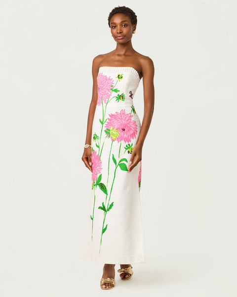 Elyse Stretch maxi Dress, Resort White-Lilly Pulitzer