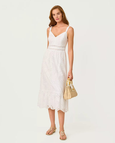 Tiah Midi Dress, Resort White Dancing Daisies-Lilly Pulitzer