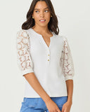 Ronson Eyelet Knit Top, Resort White-Lilly Pulitzer