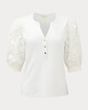 Ronson Eyelet Knit Top, Resort White-Lilly Pulitzer