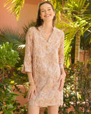 Annadetta Linen Tunic Dress, Iced Latte