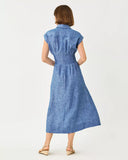 Tonya Linen Midi Shirtdress, Starlight Navy X Resort White-Lilly Pulitzer
