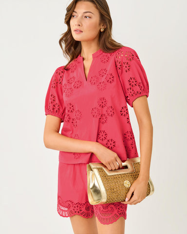 CASTINE SHORT SLEEVE TOP, PARADISE PUNCH-Lilly Pulitzer