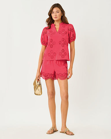 KILAH EYELET SHORT, PARADISE PUNCH-Lilly Pulitzer
