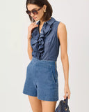 Fenly Sleeveless Top, Indigo Chambray
