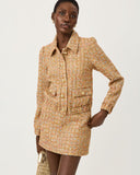 GWYNNIE BOUCLE JACKET, ICED LATTE