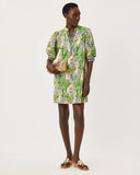 Mialeigh Elbow Sleeve Dress -Multi Lil Palm Prowl Engineered Woven Dress