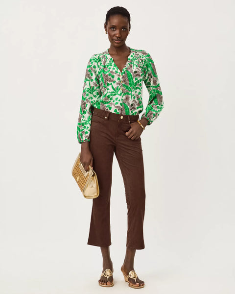 28" Annet Crop Flare Knit Microsuede Pant, Coco Beach-Lilly Pulitzer