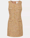 Bindy Boucle Shft Romper, Iced Latte Golden Age Eyelash Boucle-Lilly Pulitzer