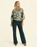 Fenna Scarf Top-Stained Glass Floral