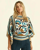 Fenna Scarf Top-Stained Glass Floral