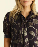 Peggy Blouse, Foothill Leaf Metallic-Cartolina