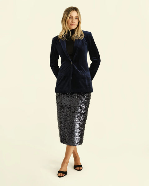 Mulberry Midi Skirt-Sapphire-Cartolina