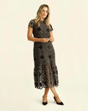 Waverly Lace Dress, Midnight Grey-Cartolina