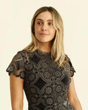 Waverly Lace Dress, Midnight Grey-Cartolina