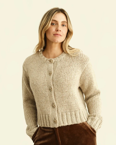 Skye Easy Fit Cardigan- Oatmeal-Cartolina