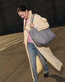 Large Metro Tote Deluxe, Black White Gingham-MZ Wallace