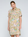 California Print Shirt Dress, Sand-Vilagallo
