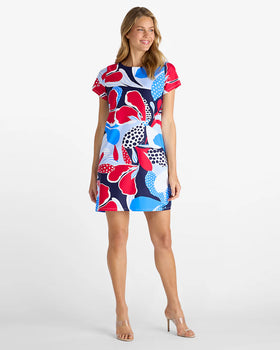 Jc Ella Dress, Mod Garden Navy-Jude Connally