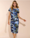 Ella Midi, Falling Floral Navy