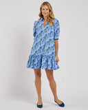 Tierney Dress, Pagoda Pinstripe Blue-Jude Connally